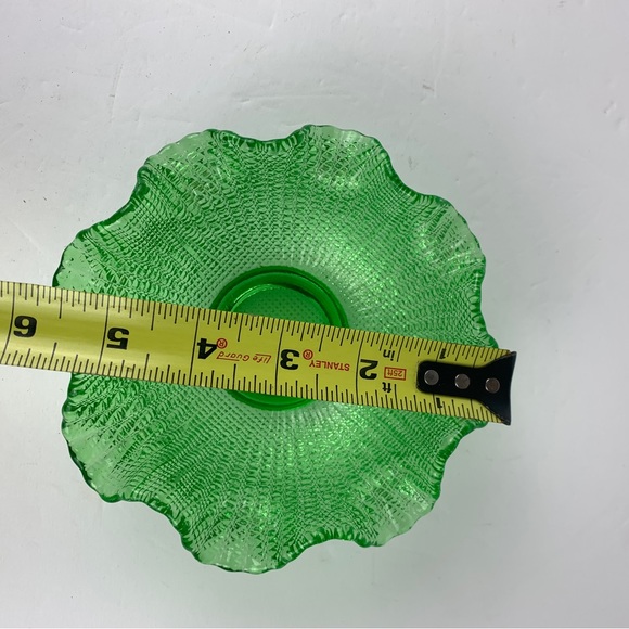 Fenton Green Double‎ Ruffle Candy Dish - Picture 7 of 7